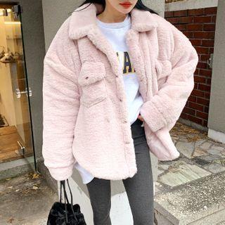 Quilted Faux-fur Shirt Jacket