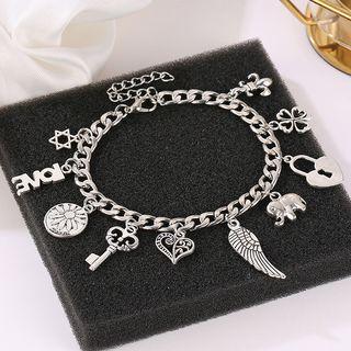 Alloy Dangling Bracelet 10486 - 01 - Silver - One Size