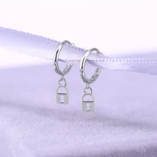 Lock Hoop Drop Earring