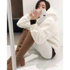 Kangaroo-pocket Faux-fur Hoodie