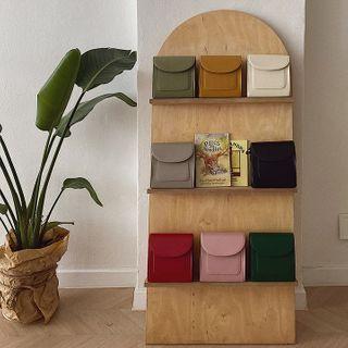Pocket-front Square Flap Shoulder Bag
