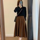 Plain Sweater / Set: Plain Sweater + A-line Skirt