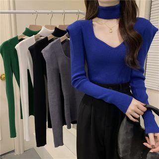 Long Sleeve Square Neck Plain Sweater
