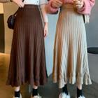 Knitted High-waist A-line Skirt