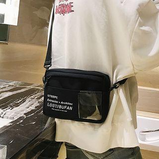 Lettering Canvas Lettering Crossbody Bag