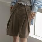 Pleated Cropped Dress Shorts