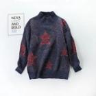 Mock-turtleneck Star Knit Sweater