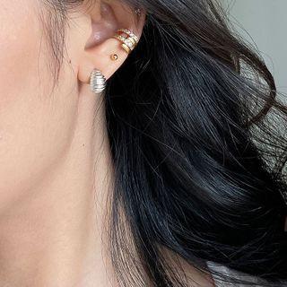 925 Sterling Silver Wide Hoop Earring
