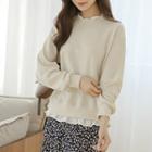 Frill-layered Textured Sweatshirt