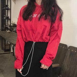 Lettering Hoodie Red - One Size