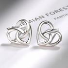 Alloy Heart Earring 1 Pair - Platinum - One Size