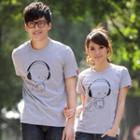 Short-sleeve Printed Couple T-shirt