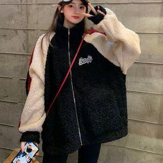 Lambswool Long-sleeve Baseball Jacket