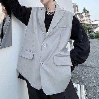 Open-back Button-up Vest