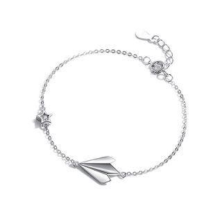 Plane Alloy Bracelet Bracelet - Plane & Stars - Silver - One Size