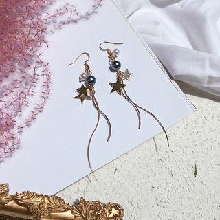 Star Pearl Drop Earring