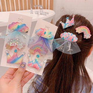 Glitter Rainbow / Cloud / Crown Hair Clip