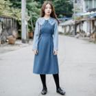 Sleeveless Midi A-line Dress Blue - One Size