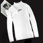 Long-sleeve Lettering High Neck T-shirt