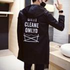 Printed Back Hooded Long Coat