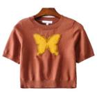 Short-sleeve Butterfly Knit Top