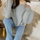 Off-shoulder Drop-shoulder Sweatshirt
