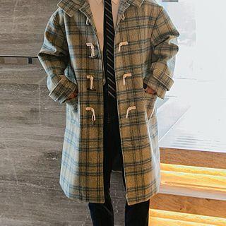Hood Plaid Toggle Coat