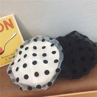 Dot Print Mesh Panel Beret