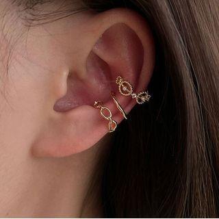 Set Of 3: Ear Cuff Set Of 3 - Eh0947 - Gold - One Size