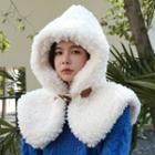 Plain Fleece Hooded Capelet