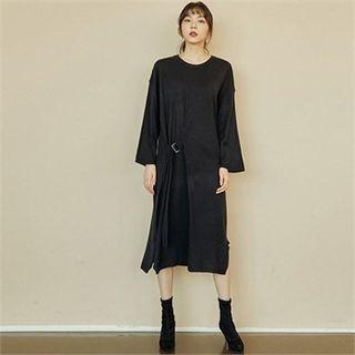 Buckled-front Knit Dress