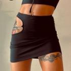High-waist Chain Detail Mini Skirt