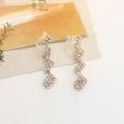 Rhinestone Stud Earring 1 Pair - U Shape Clip-on Earrings - Gold - One Size