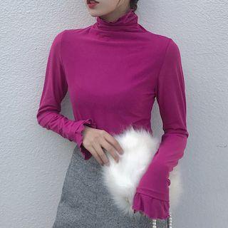 Lettuce Edge Turtleneck Long-sleeve T-shirt