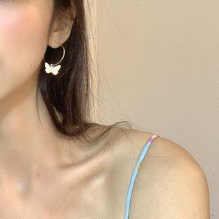 Alloy Butterfly Dangle Earring 1 Pair - 925 Silver Needle Earrings - One Size