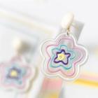 Sterling Silver Flower Drop Earring / Clip-on Earring