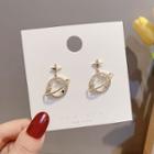 Rhinestone Planet Drop Earring 1 Pair - E1588 - Gold - One Size