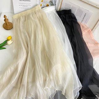 Elastic High-waist Midi Skirt In 6 Colors