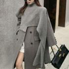 Double Breasted Long Coat / Knit Scarf