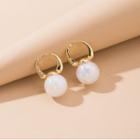 Faux Pearl Earrings White & Gold - 1 Pair - One Size