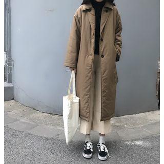 Buttoned Padded Long Coat