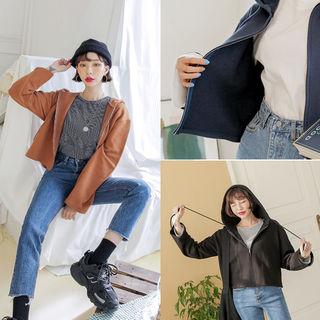 Cotton Short Zip Hoodie