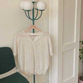 Linen Blend Knit Henley