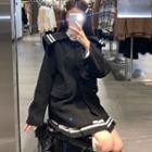 Striped Sailor Coat / Mini Pleated Skirt