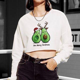 Avocado Print Cropped Sweatshirt