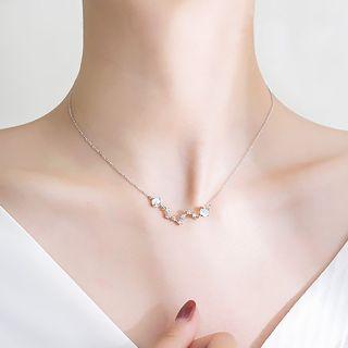 925 Sterling Silver Stone Star Necklace As Shown In Figure - One Size
