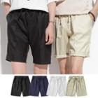 Couple Plain Band-waist Shorts
