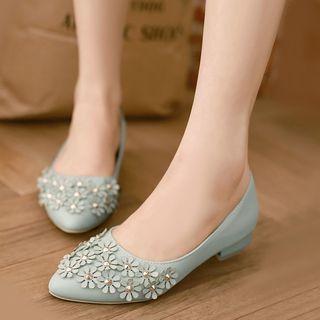 Flower Applique Pointy Flats