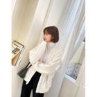 Bishop-sleeve Fluffy Cardigan
