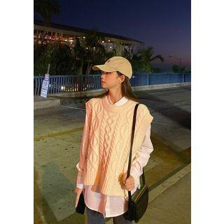 Crewneck Cable Knit Vest